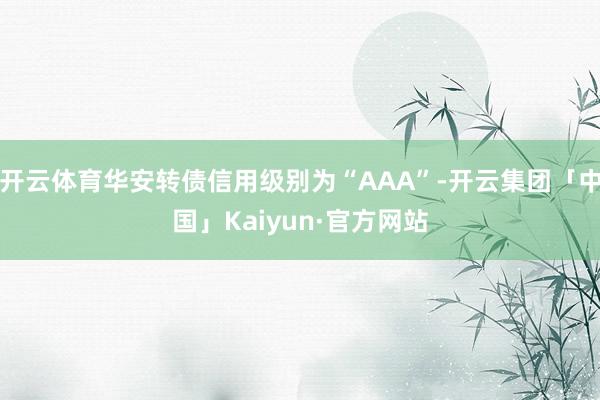 开云体育华安转债信用级别为“AAA”-开云集团「中国」Kaiyun·官方网站