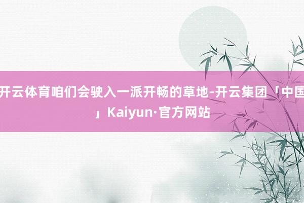 开云体育咱们会驶入一派开畅的草地-开云集团「中国」Kaiyun·官方网站