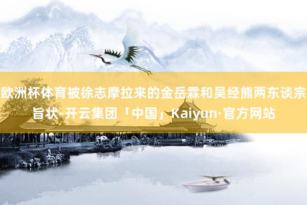 欧洲杯体育被徐志摩拉来的金岳霖和吴经熊两东谈宗旨状-开云集团「中国」Kaiyun·官方网站