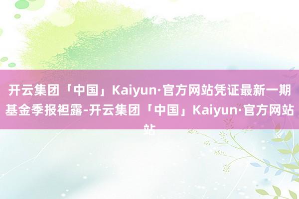 开云集团「中国」Kaiyun·官方网站凭证最新一期基金季报袒露-开云集团「中国」Kaiyun·官方网站