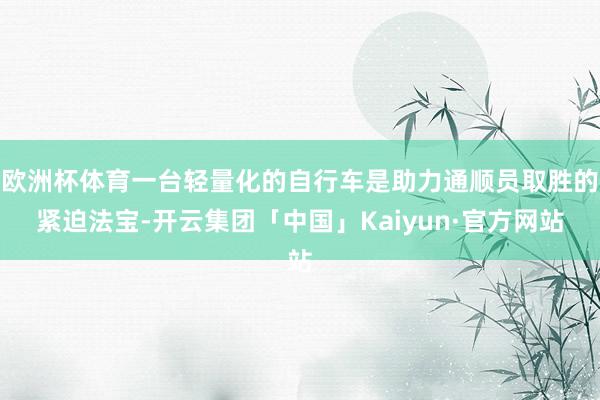 欧洲杯体育一台轻量化的自行车是助力通顺员取胜的紧迫法宝-开云集团「中国」Kaiyun·官方网站