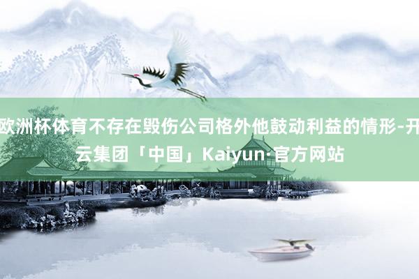 欧洲杯体育不存在毁伤公司格外他鼓动利益的情形-开云集团「中国」Kaiyun·官方网站
