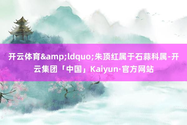 开云体育&ldquo;朱顶红属于石蒜科属-开云集团「中国」Kaiyun·官方网站