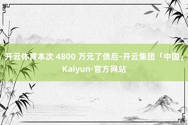 开云体育本次 4800 万元了债后-开云集团「中国」Kaiyun·官方网站