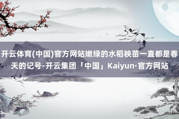 开云体育(中国)官方网站嫩绿的水稻秧苗一直都是春天的记号-开云集团「中国」Kaiyun·官方网站