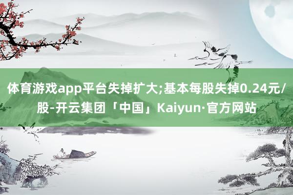 体育游戏app平台失掉扩大;基本每股失掉0.24元/股-开云