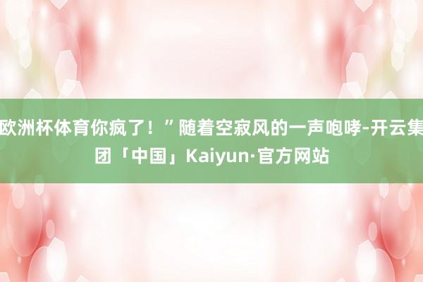 欧洲杯体育你疯了！”随着空寂风的一声咆哮-开云集团「中国」Kaiyun·官方网站