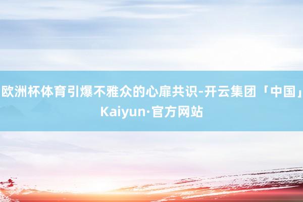 欧洲杯体育引爆不雅众的心扉共识-开云集团「中国」Kaiyun
