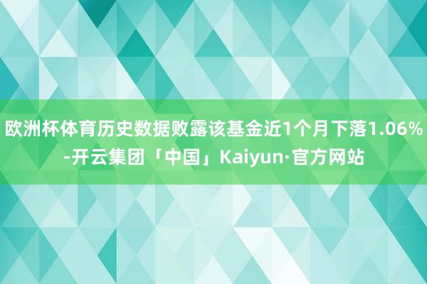 欧洲杯体育历史数据败露该基金近1个月下落1.06%-开云集团