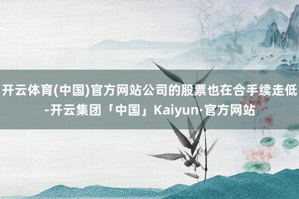 开云体育(中国)官方网站公司的股票也在合手续走低-开云集团「