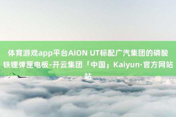体育游戏app平台AION UT标配广汽集团的磷酸铁锂弹匣电