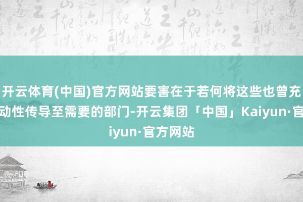 开云体育(中国)官方网站要害在于若何将这些也曾充裕的流动性传