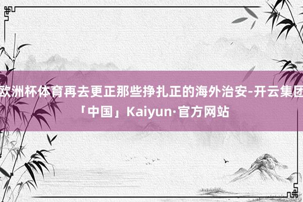 欧洲杯体育再去更正那些挣扎正的海外治安-开云集团「中国」Kaiyun·官方网站
