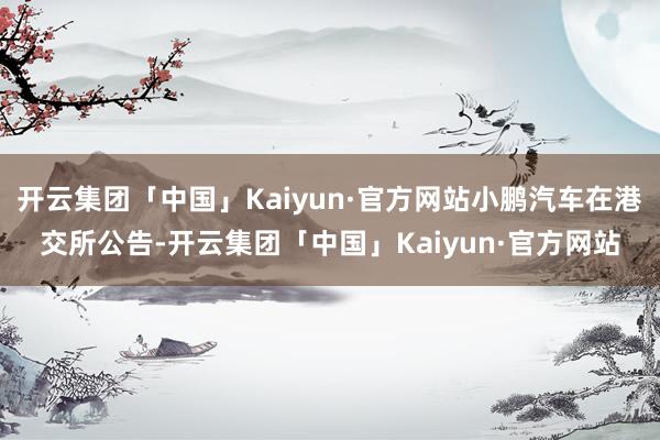 开云集团「中国」Kaiyun·官方网站小鹏汽车在港交所公告-