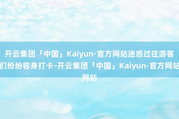 开云集团「中国」Kaiyun·官方网站迷惑过往游客们纷纷容身