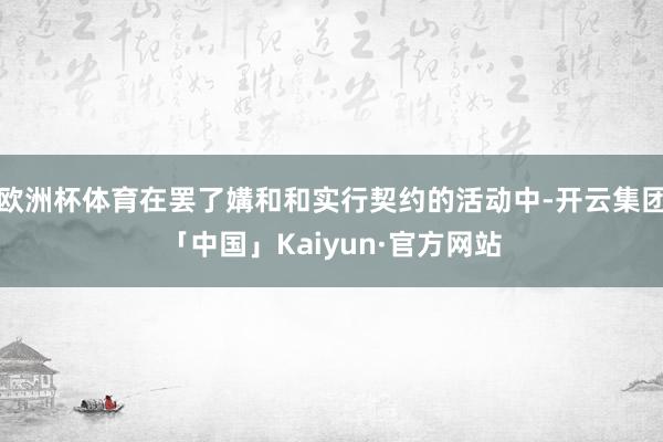 欧洲杯体育在罢了媾和和实行契约的活动中-开云集团「中国」Ka
