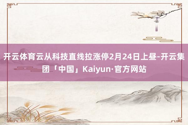 开云体育云从科技直线拉涨停　　2月24日上昼-开云集团「中国
