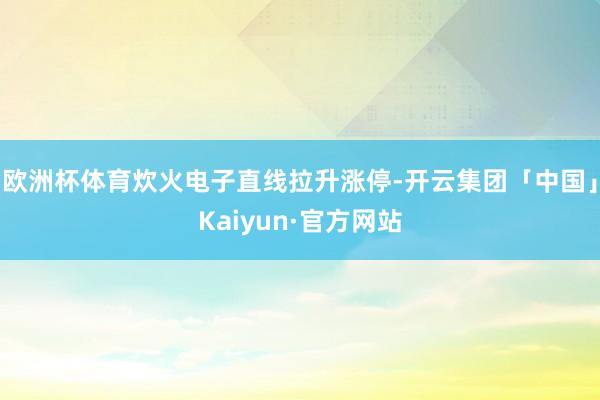 欧洲杯体育炊火电子直线拉升涨停-开云集团「中国」Kaiyun