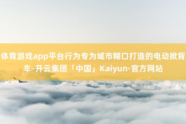 体育游戏app平台行为专为城市糊口打造的电动掀背车-开云集团