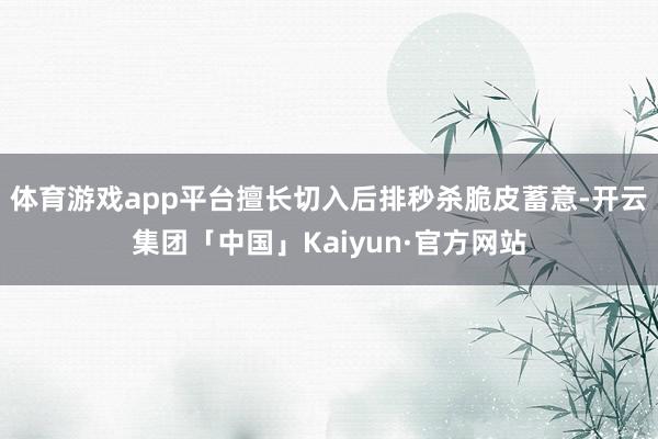 体育游戏app平台擅长切入后排秒杀脆皮蓄意-开云集团「中国」