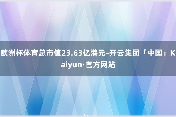 欧洲杯体育总市值23.63亿港元-开云集团「中国」Kaiyu