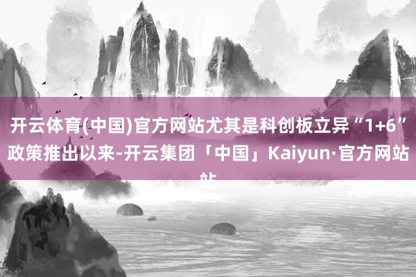 开云体育(中国)官方网站尤其是科创板立异“1+6”政策推出以 开云体育(中国)官方网站尤其是科创板立异“1+6”政策推出以