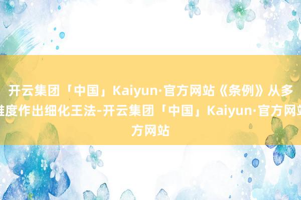 开云集团「中国」Kaiyun·官方网站《条例》从多维度作出细