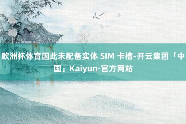 欧洲杯体育因此未配备实体 SIM 卡槽-开云集团「中国」Ka