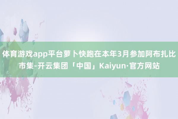 体育游戏app平台萝卜快跑在本年3月参加阿布扎比市集-开云集团「中国」Kaiyun·官方网站