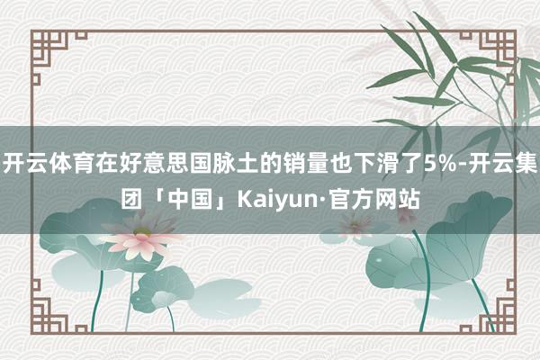 开云体育在好意思国脉土的销量也下滑了5%-开云集团「中国」Kaiyun·官方网站