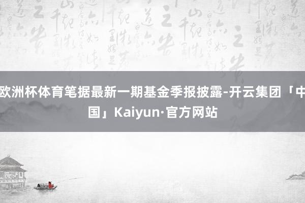 欧洲杯体育笔据最新一期基金季报披露-开云集团「中国」Kaiy