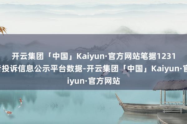 开云集团「中国」Kaiyun·官方网站笔据12315破钞者投