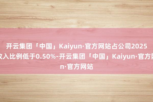 开云集团「中国」Kaiyun·官方网站占公司2025年收入比