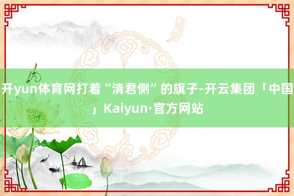 开yun体育网打着“清君侧”的旗子-开云集团「中国」Kaiy