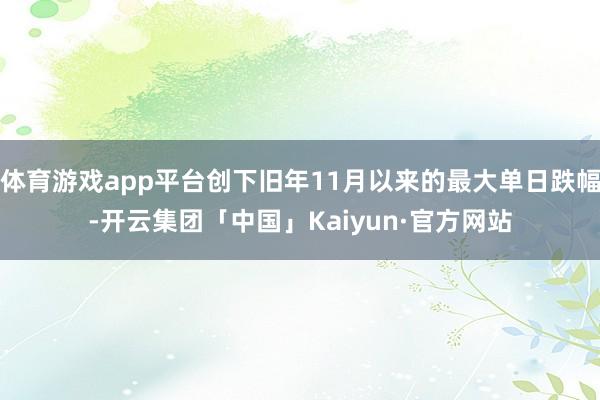 体育游戏app平台创下旧年11月以来的最大单日跌幅-开云集团