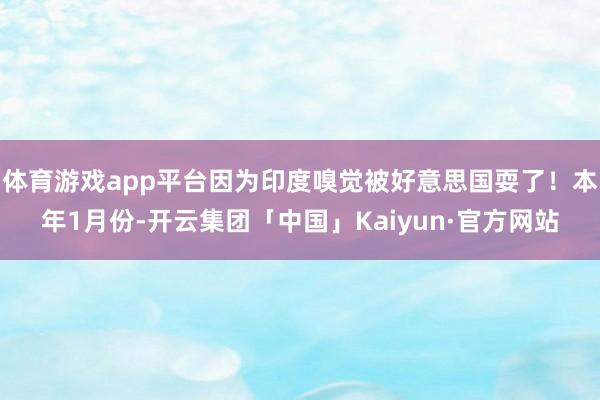 体育游戏app平台因为印度嗅觉被好意思国耍了！本年1月份-开