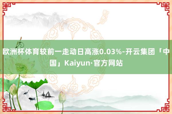 欧洲杯体育较前一走动日高涨0.03%-开云集团「中国」Kai