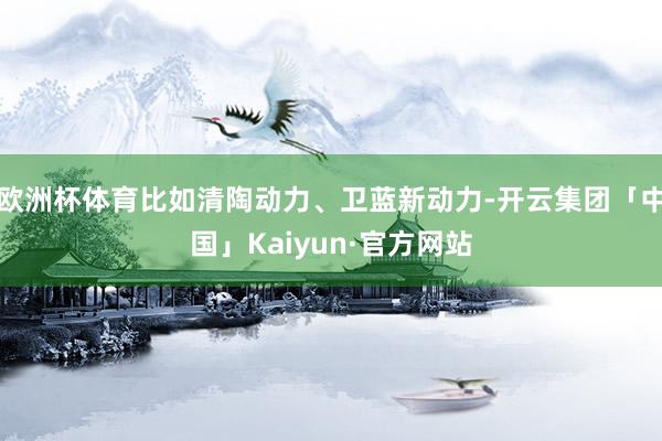 欧洲杯体育比如清陶动力、卫蓝新动力-开云集团「中国」Kaiy
