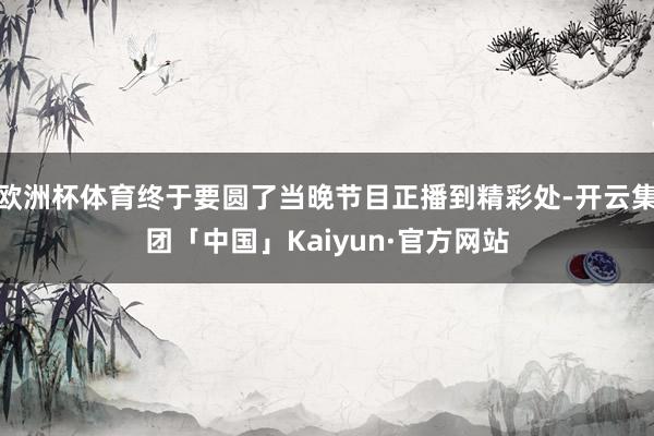 欧洲杯体育终于要圆了当晚节目正播到精彩处-开云集团「中国」K