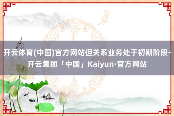 开云体育(中国)官方网站但关系业务处于初期阶段-开云集团「中