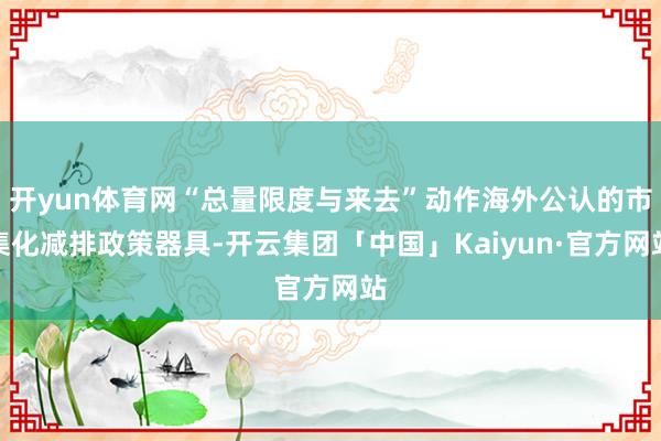 开yun体育网“总量限度与来去”动作海外公认的市集化减排政策