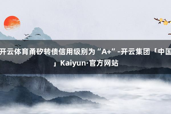 开云体育甬矽转债信用级别为“A+”-开云集团「中国」Kaiy