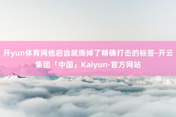 开yun体育网他启齿就撕掉了精确打击的标签-开云集团「中国」