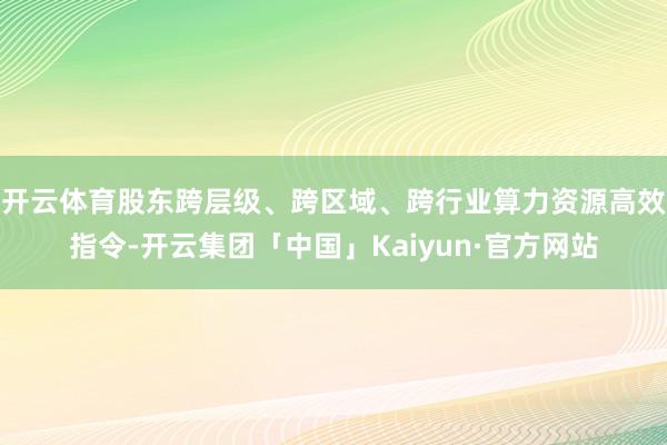开云体育股东跨层级、跨区域、跨行业算力资源高效指令-开云集团