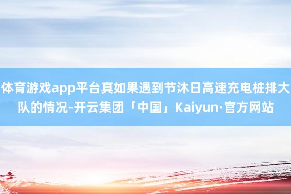 体育游戏app平台真如果遇到节沐日高速充电桩排大队的情况-开